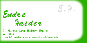 endre haider business card